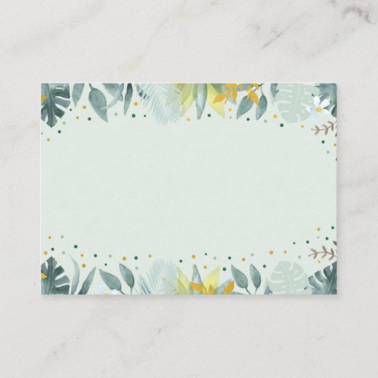 Greenery Gold Safari Baby shower Book Request Informatiekaartje (Achterkant)