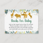 Greenery Gold Safari Baby shower Book Request Informatiekaartje (Voorkant)