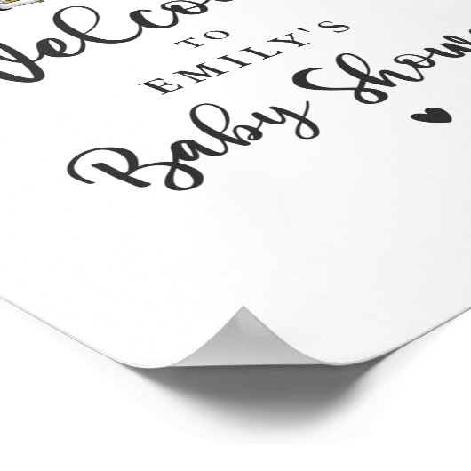 Greenery Gold Safari-dieren rijden op Baby shower Poster (Hoek)