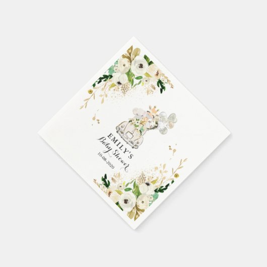 Greenery Gold Safari-dieren rijden op Baby shower Servet (Hoek)