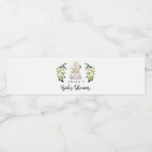 Greenery Gold Safari-dieren rijden op Baby shower Waterfles Etiket (Enkel label)