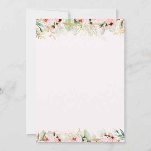 Greenery Gold Safari , een Baby shower Kaart (Achterkant)