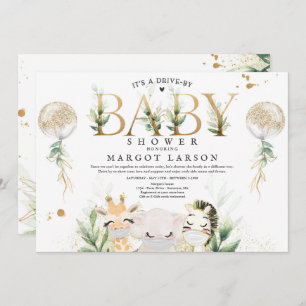 Greenery Gold Safari , een Baby shower Kaart