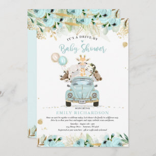 Greenery Gold Safari , een Baby shower Kaart