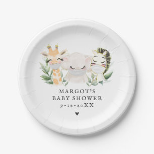 Greenery Gold Safari , een Baby shower Papieren Bordje