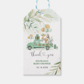 Greenery Gold Safari Oerwoud Dieren Baby shower Cadeaulabel (Voorkant)
