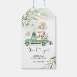 Greenery Gold Safari Oerwoud Dieren Baby shower Cadeaulabel