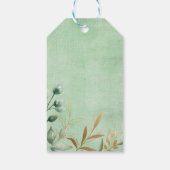 Greenery Gold Safari Oerwoud Dieren Baby shower Cadeaulabel (Achterkant)
