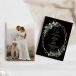 Greenery Gold Simple Black We maken foto van bruil Kaart<br><div class="desc">Deze grove gouden zwarte kleur die we maken van het ontwerp van de uitnodiging voor een fotobruiloft, biedt een eenvoudige mix en past de coördinerende stijlen in zwart-wit aan met delicate groene elementen, waardoor de brutale bloei rondom eenvoudige, geavanceerde typografie en een prachtig, minimaal kalligrafiescript wordt bevorderd. De waterverf eucalyptus...</div>