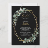 Greenery Gold Simple Black Wedding Vrijgezellenfee Kaart (Voorkant)
