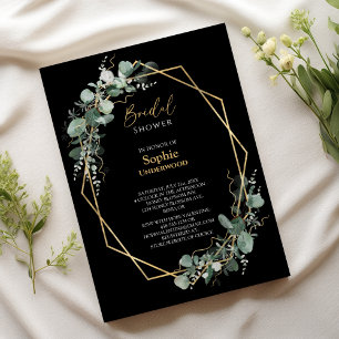 Greenery Gold Simple Black Wedding Vrijgezellenfee Kaart