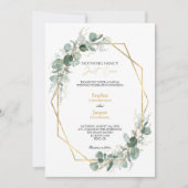 Greenery Gold Simple Niets Fancy Photo Wedding Kaart (Voorkant)