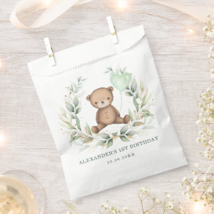 Greenery Gold Teddy Bear Ballon Baby shower Bedankzakje