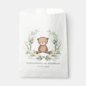 Greenery Gold Teddy Bear Ballon Baby shower Bedankzakje (Voorkant)