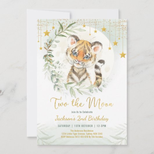 Greenery Gold Tiger Twee, de maan van de tweede ve Kaart (Voorkant)