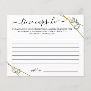 Greenery Gold Time Capsule Advice Shower-gamekaart Flyer