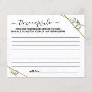 Greenery Gold Time capsule advies tweetalige kaart