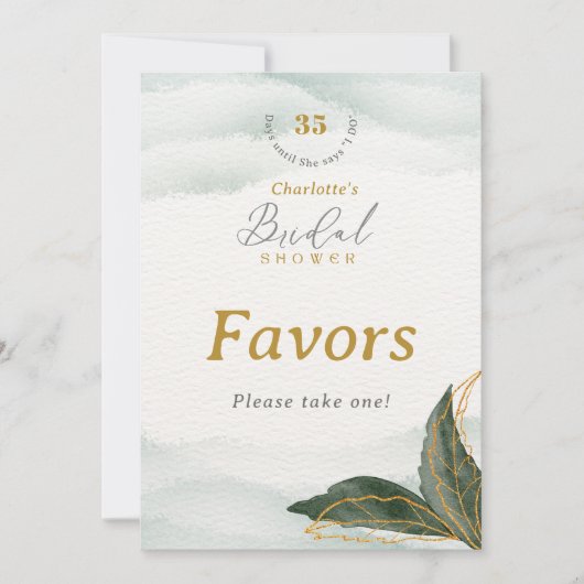 Greenery Gold Vrijgezellenfeest geeft de voorkeur Kaart (Voorkant)