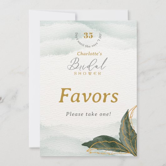 Greenery Gold Vrijgezellenfeest geeft de voorkeur  Kaart (Achterkant)