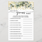 Greenery Gold Wat zei de bruidegom zeggen douche s Flyer (Voorkant)