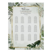 Greenery gold watercolour wedding seating chart perfect poster (Voorkant)