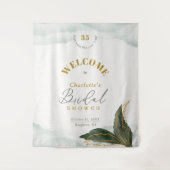 Greenery Gold Waterverf Vrijgezellenfeest Welkom Wandkleed (Voorkant)