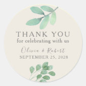 Greenery Gold Wedding Bedankt Sticker (Voorkant)