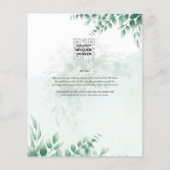 Greenery Gold Wedding Eucalyptus lekt QR CODE Flyer (Achterkant)