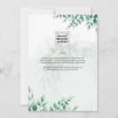 Greenery Gold Wedding Eucalyptus lekt QR CODE Kaart (Achterkant)
