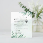 Greenery Gold Wedding Eucalyptus RSVP QR CODE (Staand voorkant)