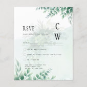 Greenery Gold Wedding Eucalyptus RSVP QR CODE (Voorkant)
