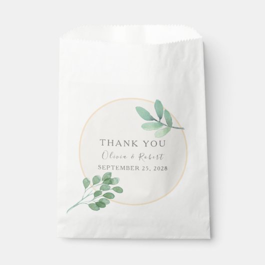 Greenery Gold Wedding Favoriete Tassen Bedankzakje (Voorkant)