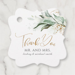 Greenery Gold Wedding Hartelijk dank Bedankjes Labels