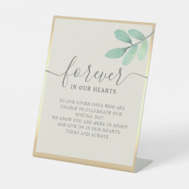 Greenery Gold Wedding Memorial Sign Reclamebord Met Voetstuk