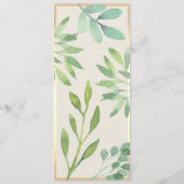 Greenery Gold Wedding Menu Kaart (Achterkant)