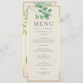 Greenery Gold Wedding Menu Kaart