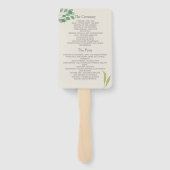 Greenery Gold Wedding Program Fan Handwaaier (Achterkant)