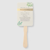 Greenery Gold Wedding Program Fan Handwaaier (Voorkant)