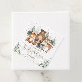 Greenery Gold Woodland Animals Forest Baby shower Bedankjes Labels (In situ)