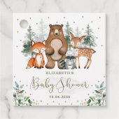 Greenery Gold Woodland Animals Forest Baby shower Bedankjes Labels (Voorkant)