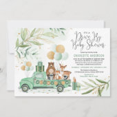 Greenery Gold Woodland rijden door Baby shower Kaart (Voorkant)
