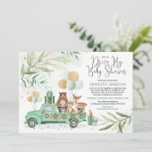 Greenery Gold Woodland rijden door Baby shower Kaart (Staand voorkant)