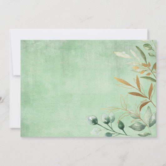 Greenery Gold Woodland rijden door Baby shower Kaart (Achterkant)