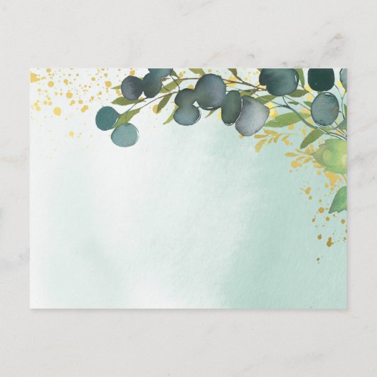 Greenery Gold zal je mijn bruidsmeisje uitnodiging (Achterkant)