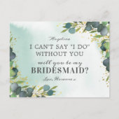 Greenery Gold zal je mijn bruidsmeisje uitnodiging (Voorkant)