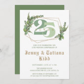 Greenery Golden Lijst 25e bruiloft Jubileum Kaart (Voorkant / Achterkant)