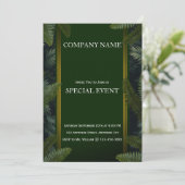 Greenery Golden Lijst Corporate Invitation Kaart (Staand voorkant)