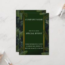 Greenery Golden Lijst Corporate Invitation Kaart