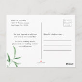 Greenery Golden Lijst Save the Date Briefkaart (Achterkant)