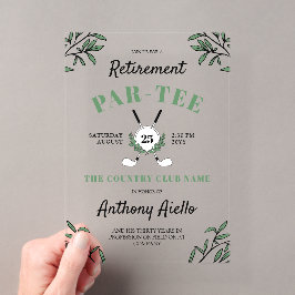 Greenery Golf Thlerement Party Acryl Uitnodigingen